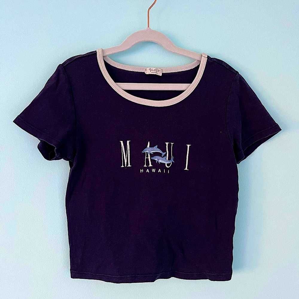 John Galt Maui Dolphins Crop Top🐬🌊🫧